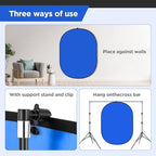 Portable Chromakey Blue/Gray Backdrop with Stand,59 * 39 inch Pop Up Collapsible Backdrop, Foldable Blue Screen, alternate