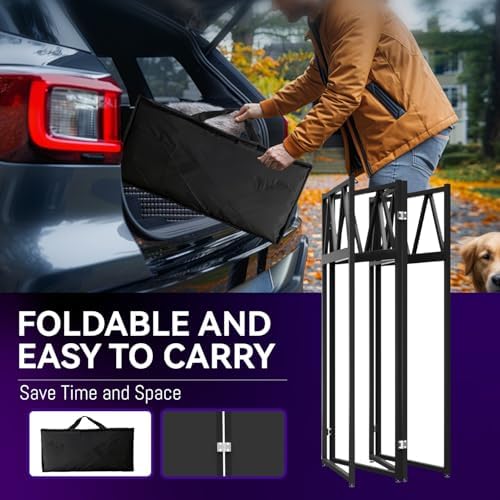 Portable DJ Booth T able, Foldable DJ Table Stand Portable with White & Black Scrim, Adjustable DJ Facade Booth, alternate