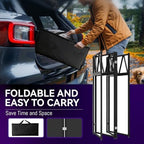 Portable DJ Booth T able, Foldable DJ Table Stand Portable with White & Black Scrim, Adjustable DJ Facade Booth, alternate
