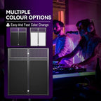 Portable DJ Booth Table, Foldable DJ Table Stand with White & Black Scrim, Adjustable D J Facade Station Metal, alternate