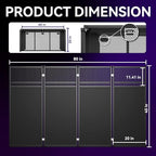 Portable DJ Booth Table, Foldable DJ Table Stand with White & Black Scrim, Adjustable D J Facade Station Metal, alternate