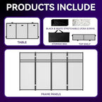 Portable DJ Booth Table, Foldable DJ Table Stand with White & Black Scrim, Adjustable D J Facade Station Metal, alternate