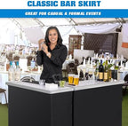 Portable Double Bar Table Set - Mobile Bartender Station for Events - Includes Carrying Case - Standard or LED, alternate