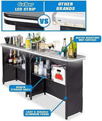 Portable Double Bar Table Set with Multi-Color LED Lights - Mobile Bartender Station for Events - Includes, alternate view 6