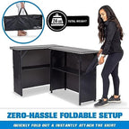 Portable Double Bar Table Set with Multi-Color LED Lights - Mobile Bartender Station for Events - Includes, alternate view 7