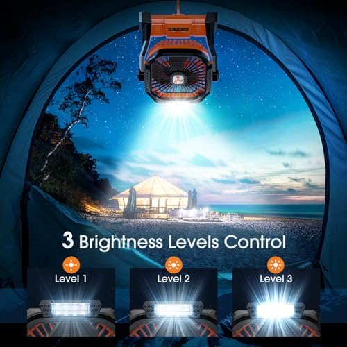 Portable Fan Rechargeable 20000mAh Cordless Battery Powered Camping Fan, alternate view 4