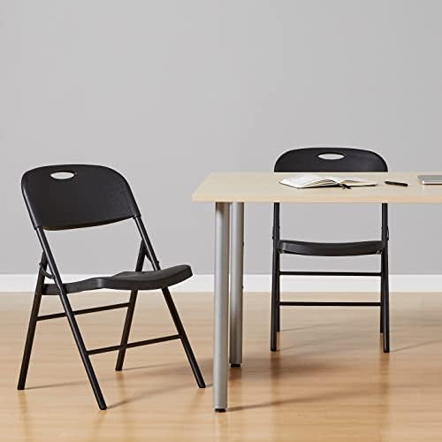 Portable Folding Plastic Chair, Events Seating, Easy to Store, 350-Pound Capacity, Black, 2-Pack in Black, alternate view 2