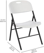 Portable Folding Plastic Chair with Back Support, Easy to Fold and Store, 350-Pound Capacity, White, 2-Pack in, alternate