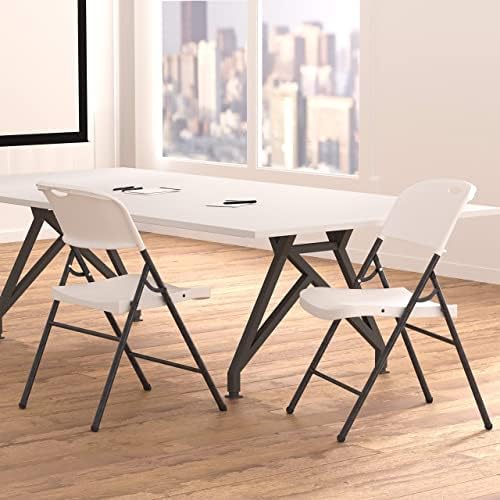 Portable Folding Plastic Chair with Back Support, Easy to Fold and Store, 350-Pound Capacity, White, 2-Pack in, alternate