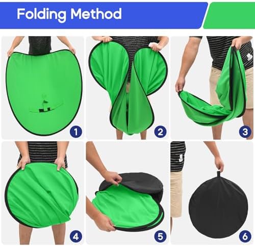 Portable Green Screen Chair, 57 in Greenscreen Backdrop with Stand Double Sided Foldable Green Background, alternate view 5