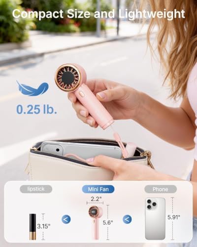 Portable Handheld Fan, Mini Rechargeable Personal Hand Fan, alternate view 5