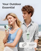 Portable Handheld Turbo Fan - 5 Gear High Speed 4000mAh Rechargeable Mini Personal Hand Fan Blow Cold Air, alternate view 3