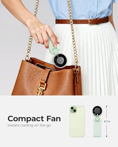 Portable Handheld Turbo Fan - 5 Gear High Speed 4000mAh Rechargeable Mini Personal Hand Fan Blow Cold Air, alternate view 6