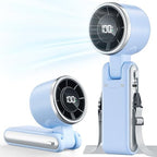 Portable Handheld Turbo Fan - 5 Gear High Speed 4000mAh Rechargeable Mini Personal Hand Fan Blow Cold Air