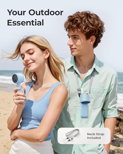 Portable Handheld Turbo Fan - 5 Gear High Speed 4000mAh Rechargeable Mini Personal Hand Fan Blow Cold Air, alternate view 3