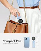 Portable Handheld Turbo Fan - 5 Gear High Speed 4000mAh Rechargeable Mini Personal Hand Fan Blow Cold Air, alternate view 6