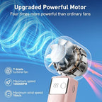 Portable Handheld Turbo Fan - Foldable Mini Fan with Air Turbo Tech, 1-199 Speed Adjustment, 20H Runtime, LED, alternate view