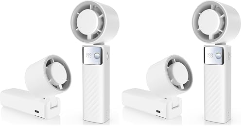 Portable Handheld Turbo Fan - Foldable Mini Fan with Air Turbo Tech, 1-199 Speed Adjustment, 20H Runtime, LED