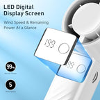 Portable Handheld Turbo Fan - Foldable Mini Fan with Air Turbo Tech, 1-199 Speed Adjustment, 20H Runtime, LED, alternate view