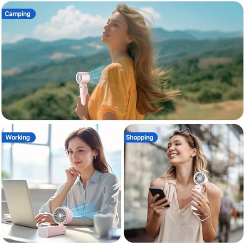 Portable Handheld Turbo Fan - Foldable Mini Fan with Air Turbo Tech, 1-199 Speed Adjustment, 20H Runtime, LED, alternate view