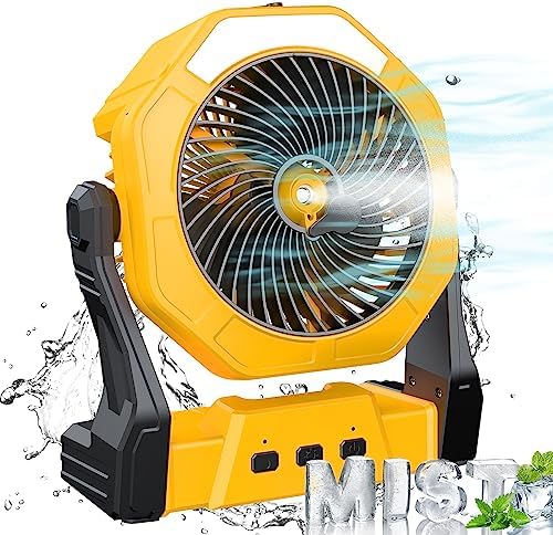 Portable Misting fan, 8-Inch Cooling Mist Fans, [8-35Hrs] USB Rechargeable Battery Powered Fan with Mister