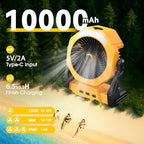Portable Misting fan, 8-Inch Cooling Mist Fans, [8-35Hrs] USB Rechargeable Battery Powered Fan with Mister, alternate view 3
