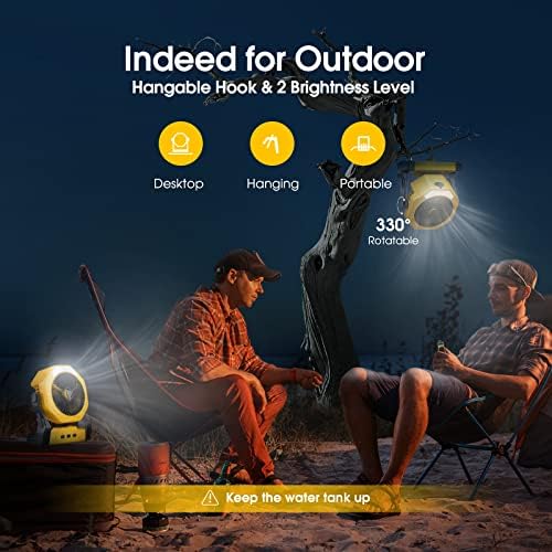 Portable Misting fan, 8-Inch Cooling Mist Fans, [8-35Hrs] USB Rechargeable Battery Powered Fan with Mister, alternate view 4