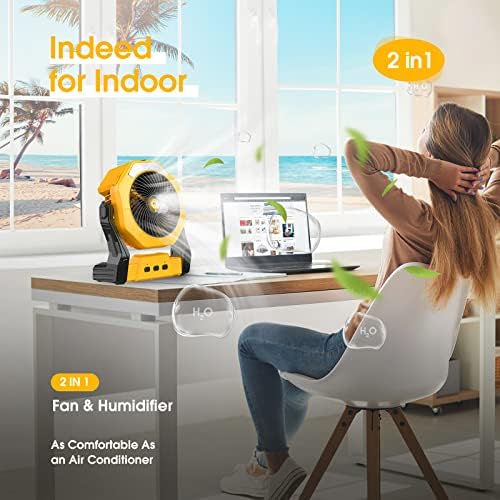 Portable Misting fan, 8-Inch Cooling Mist Fans, [8-35Hrs] USB Rechargeable Battery Powered Fan with Mister, alternate view 5