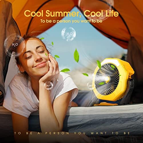 Portable Misting fan, 8-Inch Cooling Mist Fans, [8-35Hrs] USB Rechargeable Battery Powered Fan with Mister, alternate view 6