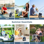 Portable Misting Fan, Outdoor Rechargeable Fan, LED Light, Hook, 35H, alternate view 6