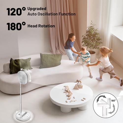Portable Oscillating Pedestal Fan with Romote, 4 Speed 120° Telescopic Rotation Foldable Standing Collapsible, alternate view