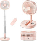 Portable Oscillating Pedestal Fan with Romote, 4 Speed 120° Telescopic Rotation Foldable Standing Collapsible