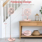 Portable Oscillating Pedestal Fan with Romote, 4 Speed 120° Telescopic Rotation Foldable Standing Collapsible, alternate view