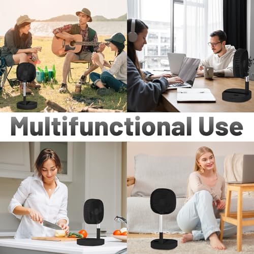Portable Oscillating Pedestal Fan with Romote, 4 Speed 120° Telescopic Rotation Foldable Standing Collapsible, alternate view