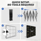 Portable Pop Up Display Stand 7.5FT x 7.5FT, Metal Frame Tension Fabric Backdrop Support with Sandbags, Space, alternate view