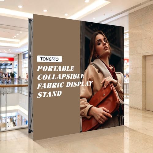 Portable Pop Up Display Stand 7.5FT x 7.5FT, Metal Frame Tension Fabric Backdrop Support with Sandbags, Space, alternate view