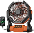 Portable Rechargeable Fan, 20000mAh Battery Powered Camping Fan with LED Light & Hook, 270° Adjustable, 4-Speed
