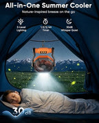 Portable Rechargeable Fan, 20000mAh Battery Powered Camping Fan with LED Light & Hook, 270° Adjustable, 4-Speed, alternate