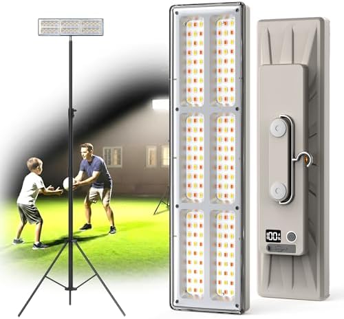 Portable Rechargeable LED Work Light with Tripod Stand, 10000mAh Battery Powered Dimmable Cordless Megnetic, alternate view 4