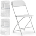 Portable White Plastic Chair 10 Pack Folding Chairs for Parties