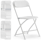 Portable White Plastic Chair 10 Pack Folding Chairs for Parties