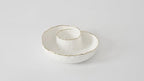 Portofino Plata Round Chip and Dip, White and Gold Porcelain 9 in in 9 × 9 × 2 in in White and Gold, alternate view 4