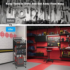 Power Tool Organizer Cart with Charging Station, 10 FT Cord, Black in Black, alternate view 7