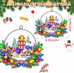 Pre-Lit Christmas Wreath for Front Door,16.5Inch, 6H On/18H Off Timer in Santa Claus-multicolor, alternate view 7