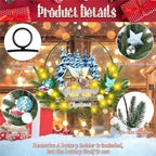 Pre-Lit Christmas Wreath for Front Door, Lighted Deer with 6H On/18H Off in Deer-warm White, alternate view 2
