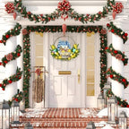 Pre-Lit Christmas Wreath for Front Door, Lighted Deer with 6H On/18H Off in Deer-warm White, alternate view 6