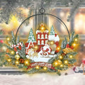 Pre-Lit Christmas Wreath for Front Door, Lighted Witch with 6H On/18H Off in Santa Claus-warm White