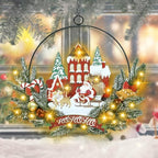 Pre-Lit Christmas Wreath for Front Door, Lighted Witch with 6H On/18H Off in Santa Claus-warm White