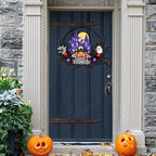 Pre-Lit Halloween Wreath for Front Door, Lighted Spider with 6H On/18H Off in Spide, alternate view 4