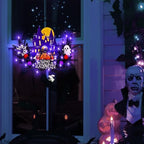 Pre-Lit Halloween Wreath for Front Door, Lighted Spider with 6H On/18H Off in Spide, alternate view 6